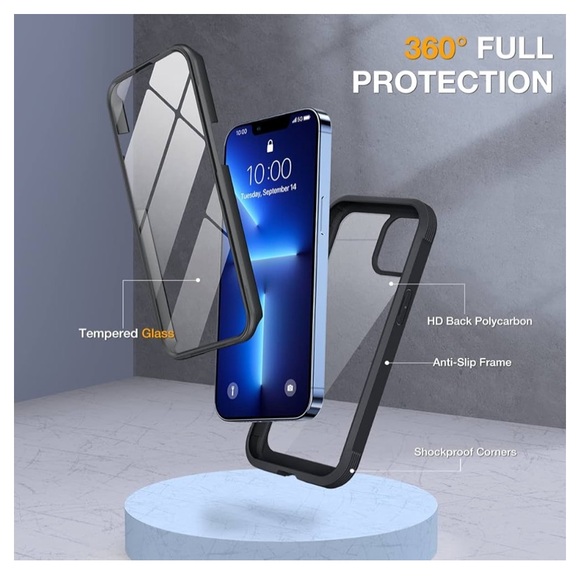 New Miracase Glass Case for iPhone 13 Pro Max 6.7 inch Clear/Black In Box - Picture 14 of 15